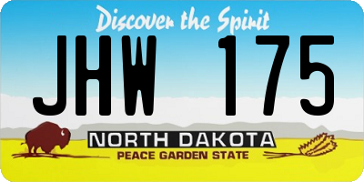 ND license plate JHW175