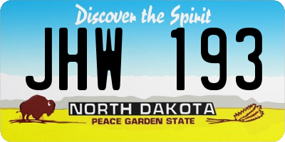 ND license plate JHW193
