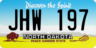 ND license plate JHW197
