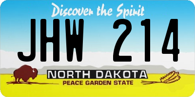 ND license plate JHW214