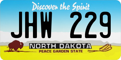 ND license plate JHW229