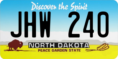 ND license plate JHW240