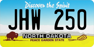 ND license plate JHW250