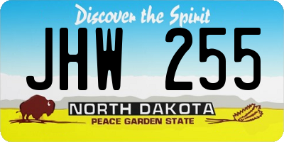 ND license plate JHW255