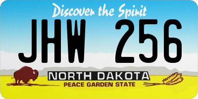 ND license plate JHW256