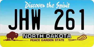 ND license plate JHW261