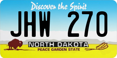 ND license plate JHW270
