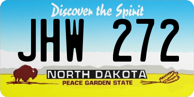 ND license plate JHW272