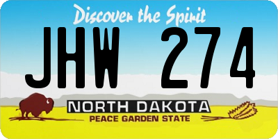 ND license plate JHW274
