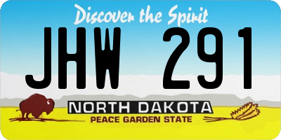 ND license plate JHW291