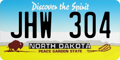ND license plate JHW304