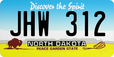ND license plate JHW312