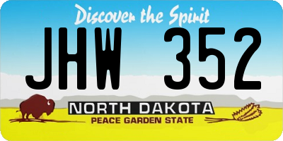 ND license plate JHW352