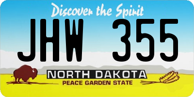 ND license plate JHW355