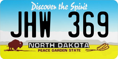 ND license plate JHW369
