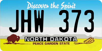 ND license plate JHW373