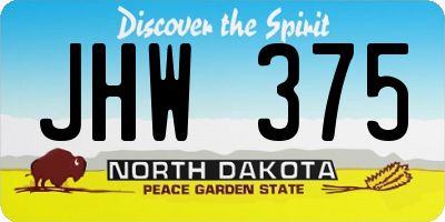 ND license plate JHW375