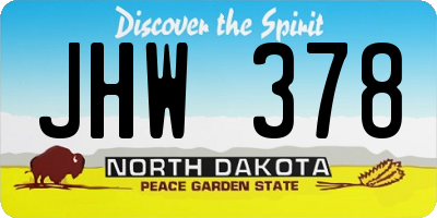 ND license plate JHW378