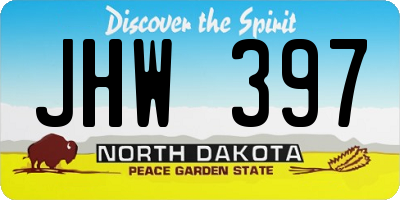ND license plate JHW397