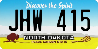 ND license plate JHW415