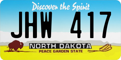 ND license plate JHW417