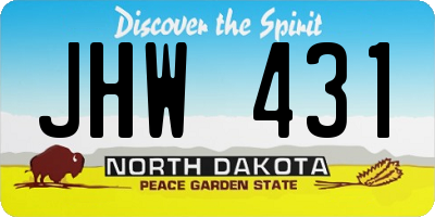 ND license plate JHW431