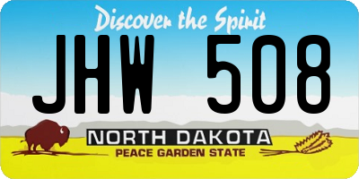 ND license plate JHW508