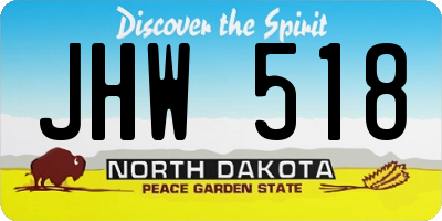 ND license plate JHW518