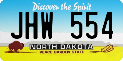 ND license plate JHW554