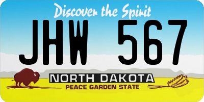 ND license plate JHW567