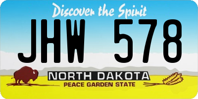 ND license plate JHW578