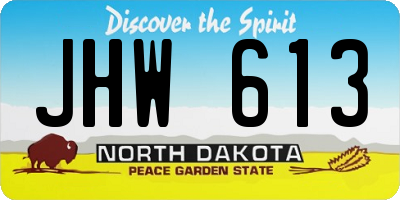 ND license plate JHW613