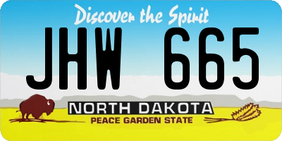 ND license plate JHW665