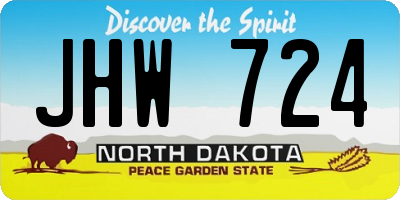 ND license plate JHW724
