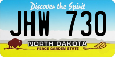 ND license plate JHW730