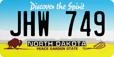 ND license plate JHW749