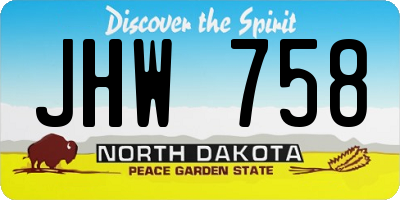 ND license plate JHW758