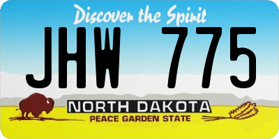 ND license plate JHW775