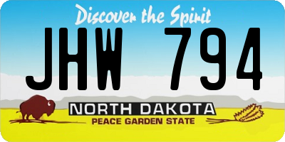 ND license plate JHW794