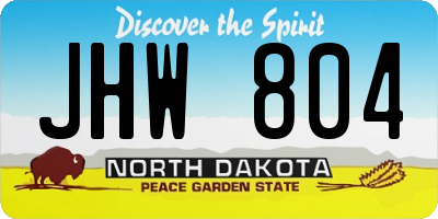 ND license plate JHW804