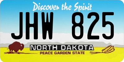 ND license plate JHW825