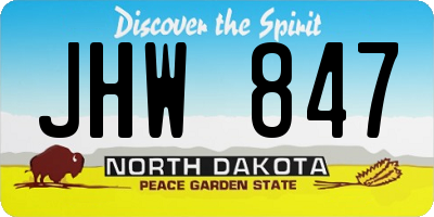 ND license plate JHW847