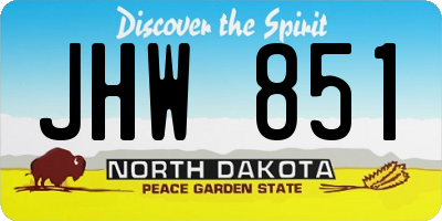 ND license plate JHW851