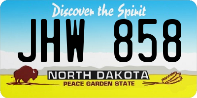 ND license plate JHW858