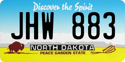 ND license plate JHW883