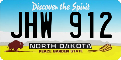 ND license plate JHW912