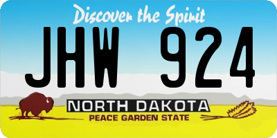 ND license plate JHW924