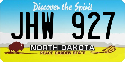 ND license plate JHW927