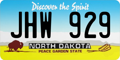 ND license plate JHW929