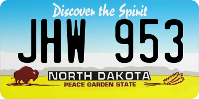 ND license plate JHW953
